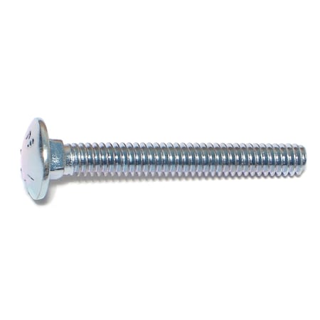 Midwest Fastener Carriage Bolt, Square Neck, 20 (Coarse), 2 in L, Steel, Zinc Plated, 100 PK 01055